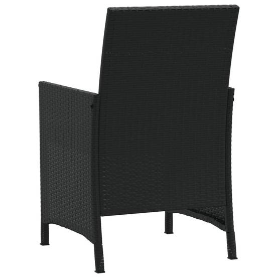 Petit Salon de Jardin Compact pour Balcon, Table Verre et 2 Chaises Résine Noire – ComfortXL Outdoor Living - Image 8