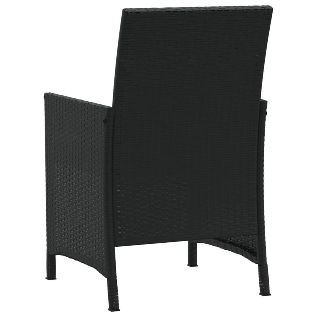 Petit Salon de Jardin Compact pour Balcon, Table Verre et 2 Chaises Résine Noire – ComfortXL Outdoor Living - Image 8