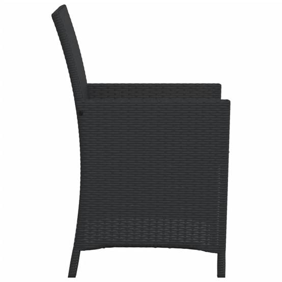 Petit Salon de Jardin Compact pour Balcon, Table Verre et 2 Chaises Résine Noire – ComfortXL Outdoor Living - Image 7