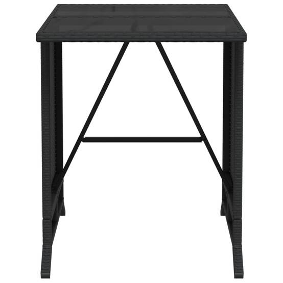 Petit Salon de Jardin Compact pour Balcon, Table Verre et 2 Chaises Résine Noire – ComfortXL Outdoor Living - Image 3