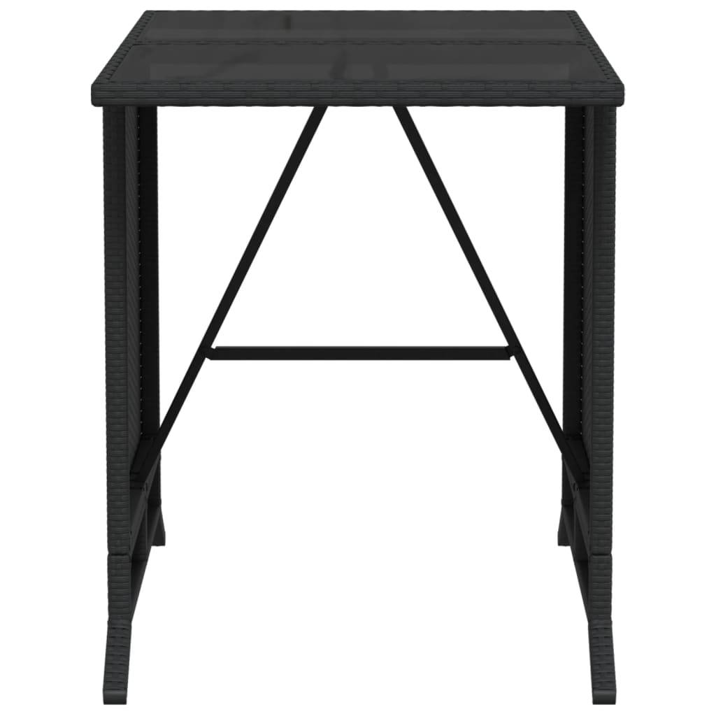 Petit Salon de Jardin Compact pour Balcon, Table Verre et 2 Chaises Résine Noire – ComfortXL Outdoor Living - Image 3