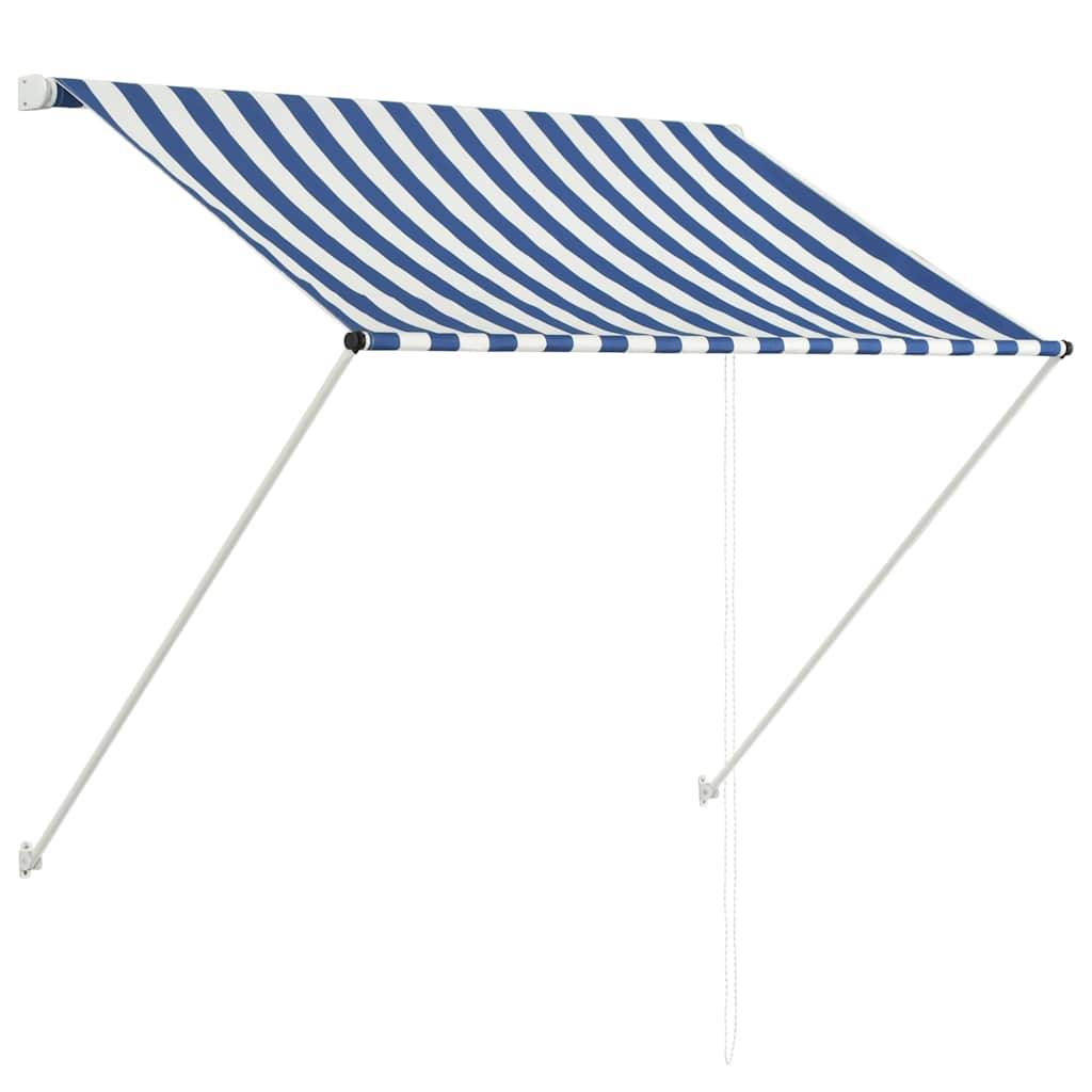 Store banne | Auvent rétractable 100x150 cm Bleu et blanc Maison Chic - Image 1
