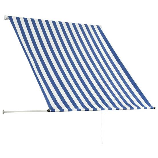 Store banne | Auvent rétractable 100x150 cm Bleu et blanc Maison Chic - Image 3