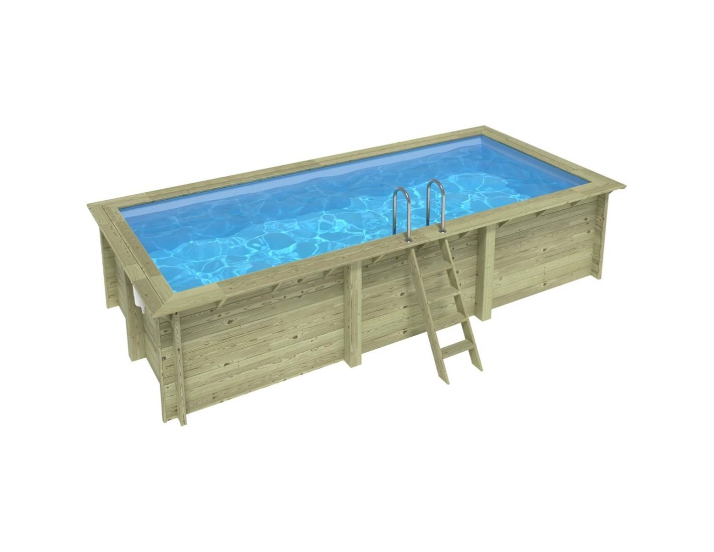 Altanka - Piscine hors sol en bois AQUA 6.1 x 2.85 - H.1.31 m, bleu pâle, fixations à visser - BAS7307OSPL - ALTANKA - Image 1