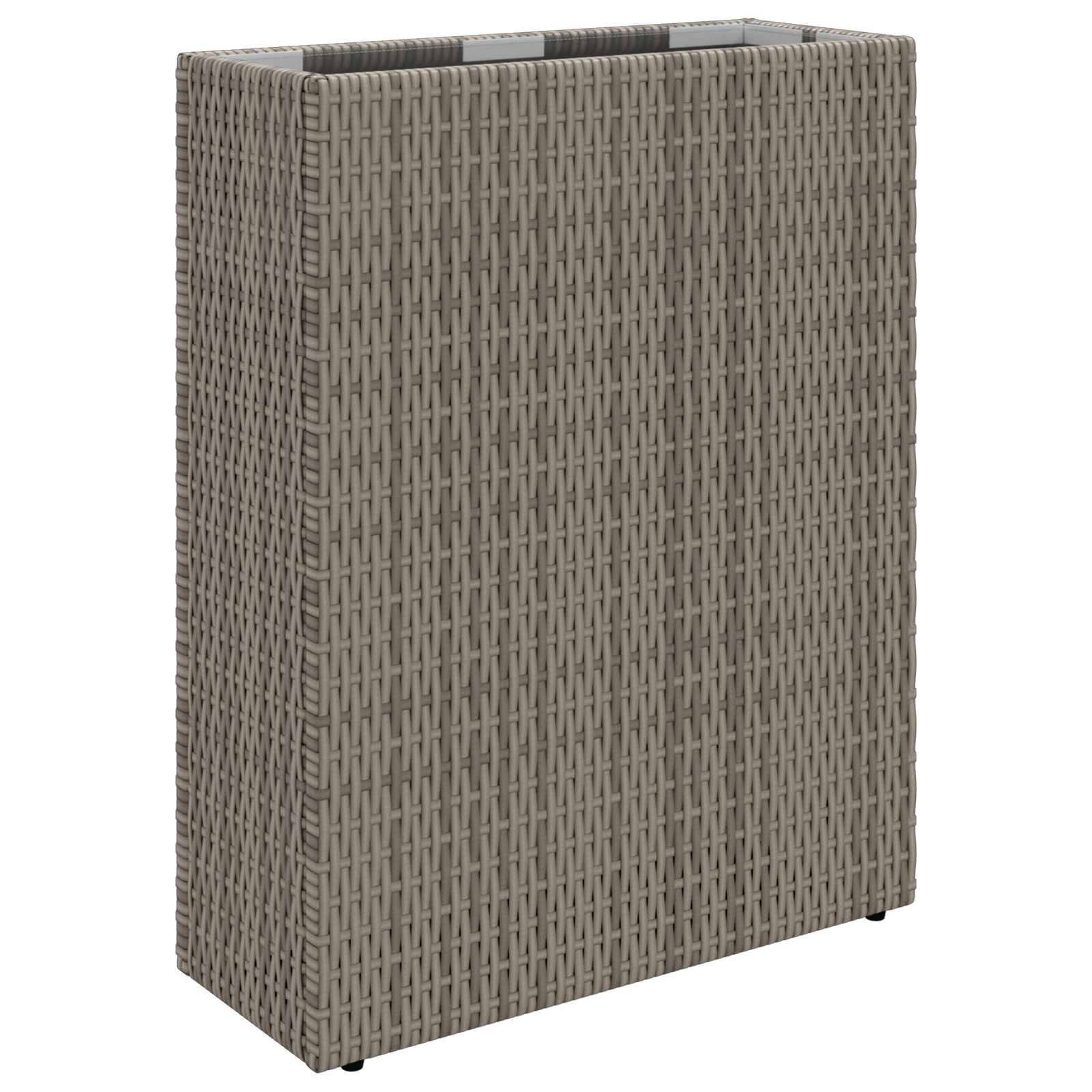 ComfortXL - Grand pot de fleurs poly rotin terrasse plantation plantes 55x70cm gris - ComfortXL Outdoor Living - Image 2