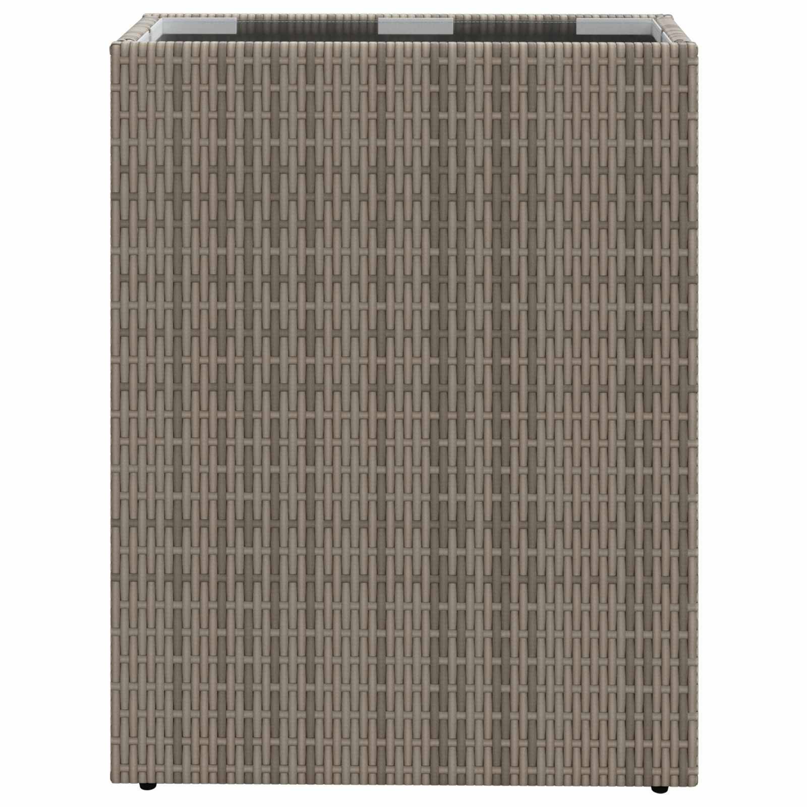 ComfortXL - Grand pot de fleurs poly rotin terrasse plantation plantes 55x70cm gris - ComfortXL Outdoor Living - Image 4