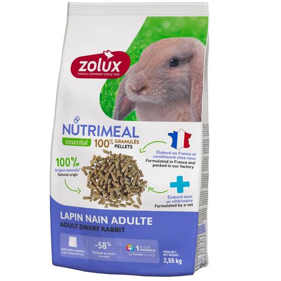 Zolux - Granulés pour lapin nain adulte (6 mois et plus) sac de 2.55 kg - Image 2