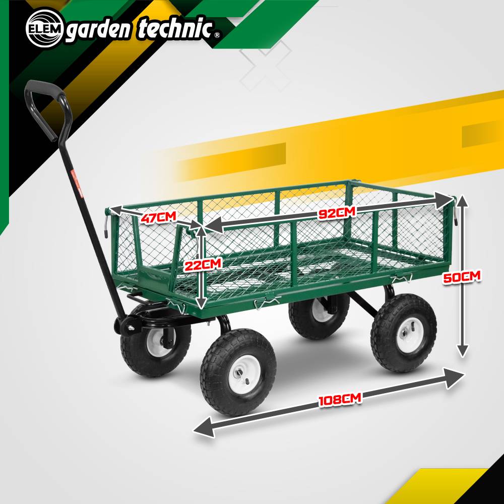 Elem Garden Technic - Chariot de jardin en acier avec bâche amovible et benne basculante  108 x 50 x 95cm - Elem Garden - Image 4