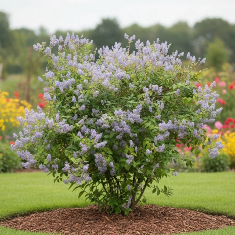 Céanothe, Lilas de Californie Gloire de Versailles à fleurs Bleue - feuillage Caduc - Pot de 7,5L - 40/60 cm-  hauteur à maturité De 2,50 m à 3,00 m - Imagen 3