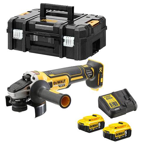 Dewalt - Meuleuse XR 18V 125mm + 2 batteries 5Ah + chargeur + coffret T-STAK - DEWALT - DCG405P2-QW - Imagen 1