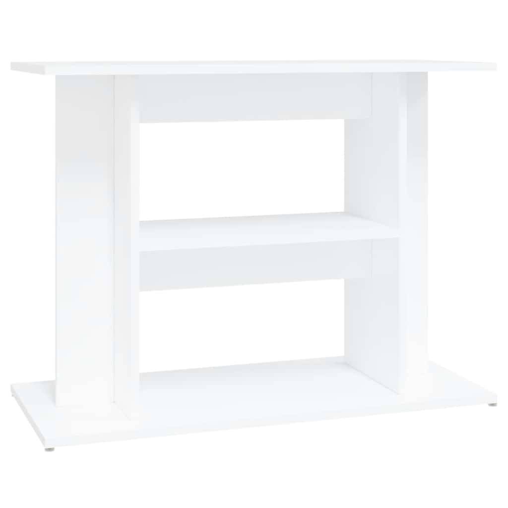 Meuble Aquarium Bois d'Ingénierie Support de Rangement Stable 80x35x60 cm Blanc - ComfortXL Outdoor Living - Image 2