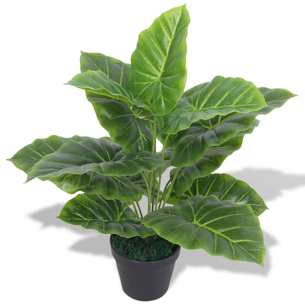 Autre - Plante Taro artificielle avec pot 45 cm Vert - Image 1
