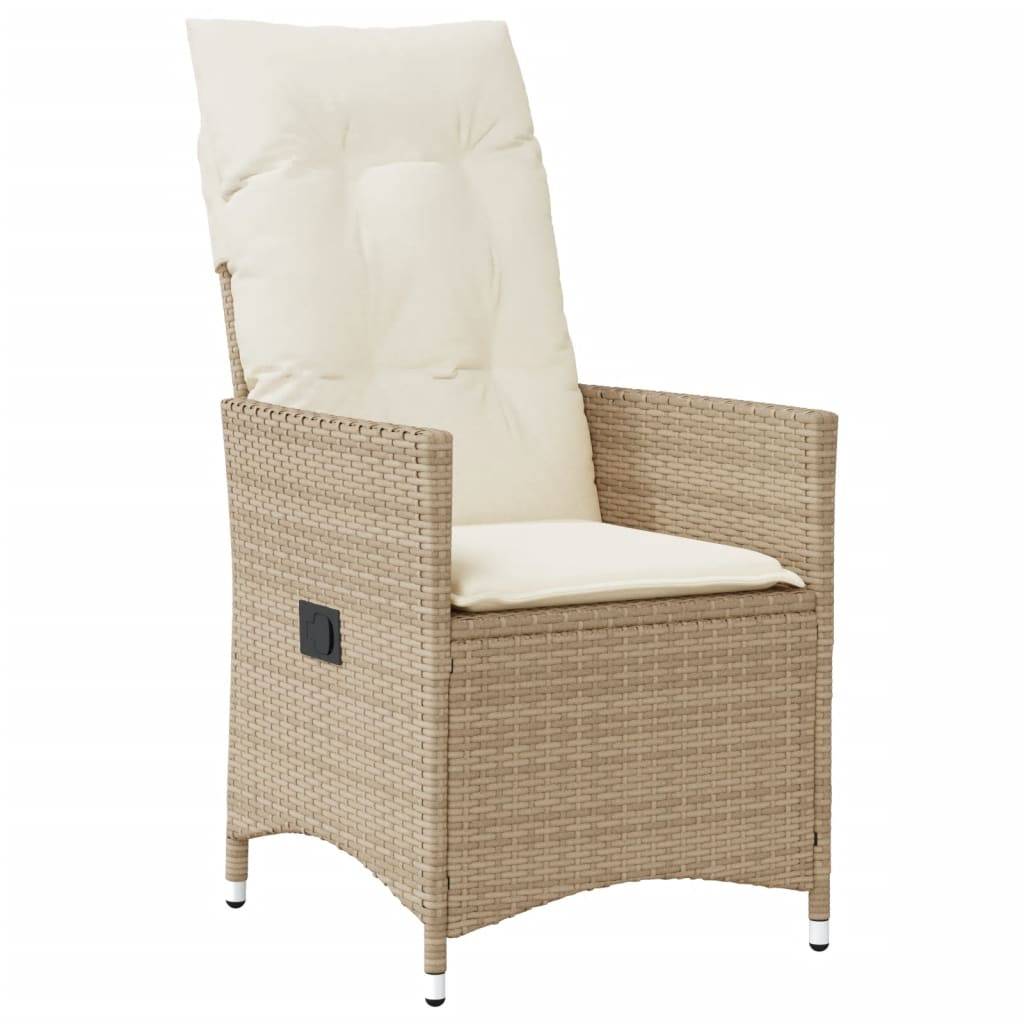 Salon de Jardin 2 Personnes en Résine Tressée Beige Fauteuils Inclinables – ComfortXL Outdoor Living - Image 3