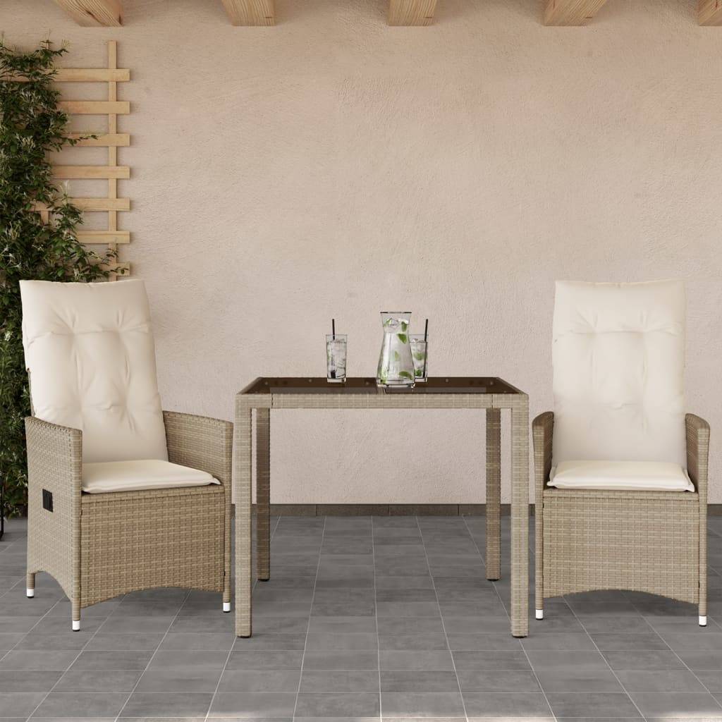 ComfortXL - Salon de Jardin 2 Personnes en Résine Tressée Beige Fauteuils Inclinables – ComfortXL Outdoor Living