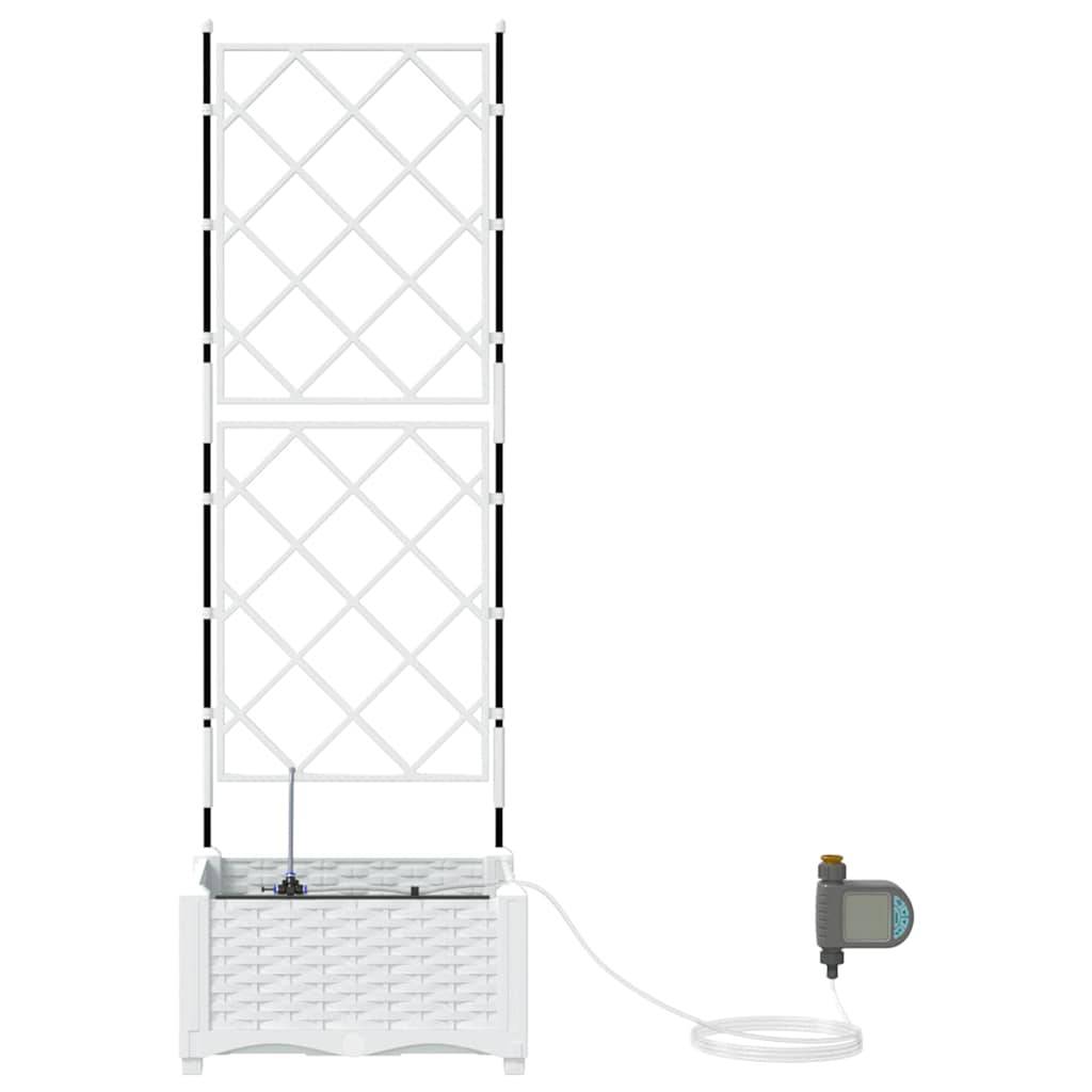 ComfortXL - Pot de fleurs haut en acier avec irrigation pour entrée et balcon Blanc 40x40x126 cm – ComfortXL Outdoor Living - Image 6