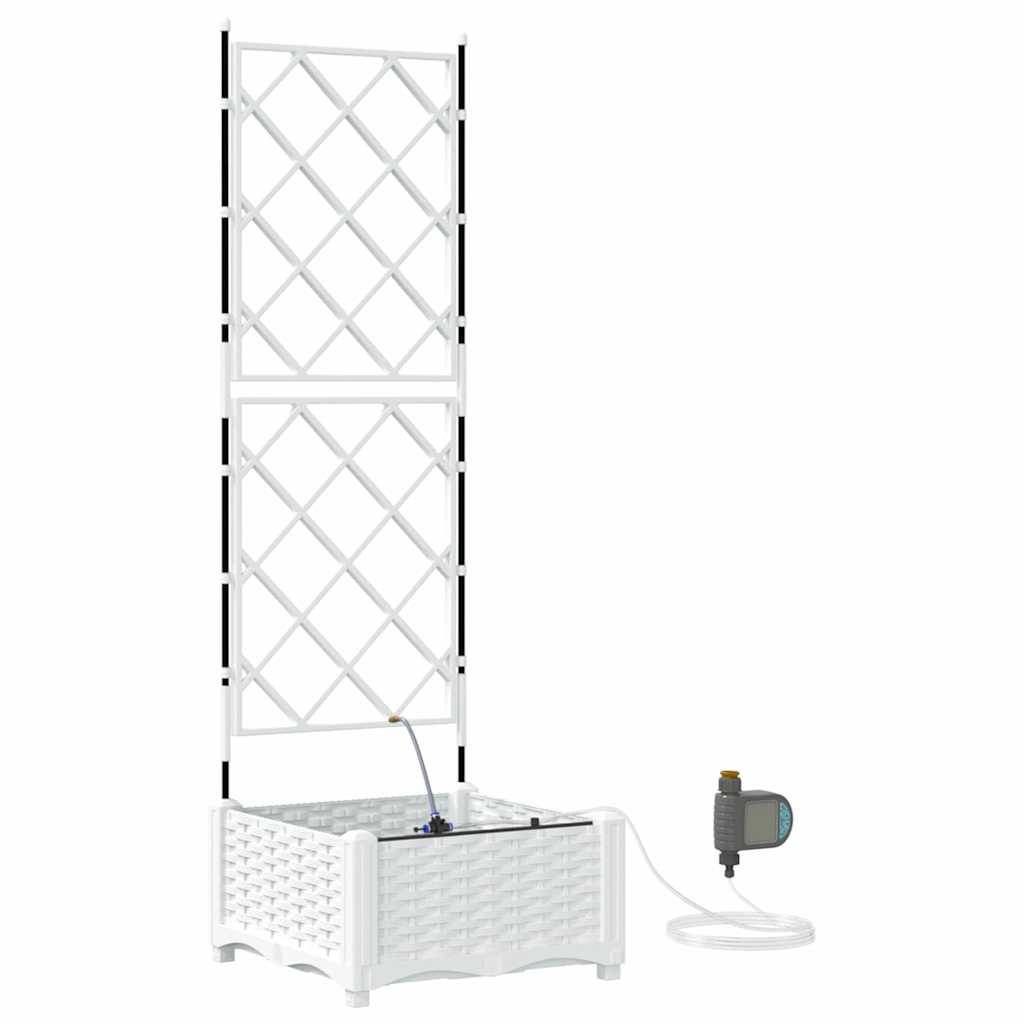 ComfortXL - Pot de fleurs haut en acier avec irrigation pour entrée et balcon Blanc 40x40x126 cm – ComfortXL Outdoor Living - Image 2