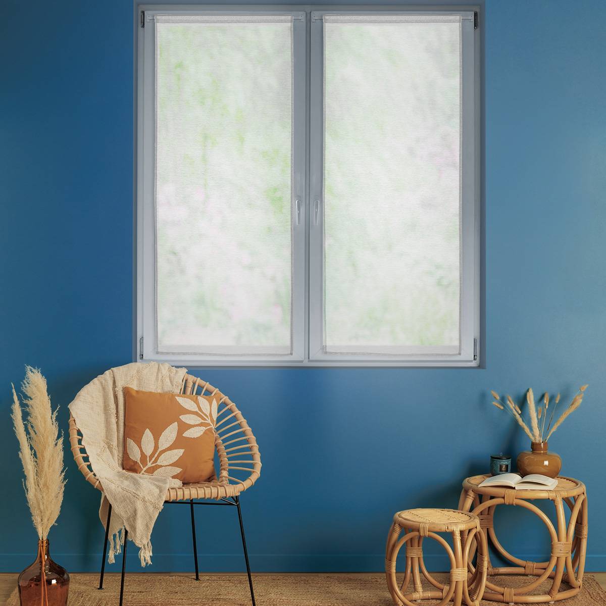 Atmosphera - Lot de 2 voilages "Moly" 60x120cm blanc - Atmosphera Créateur d'intérieur - Imagen 1
