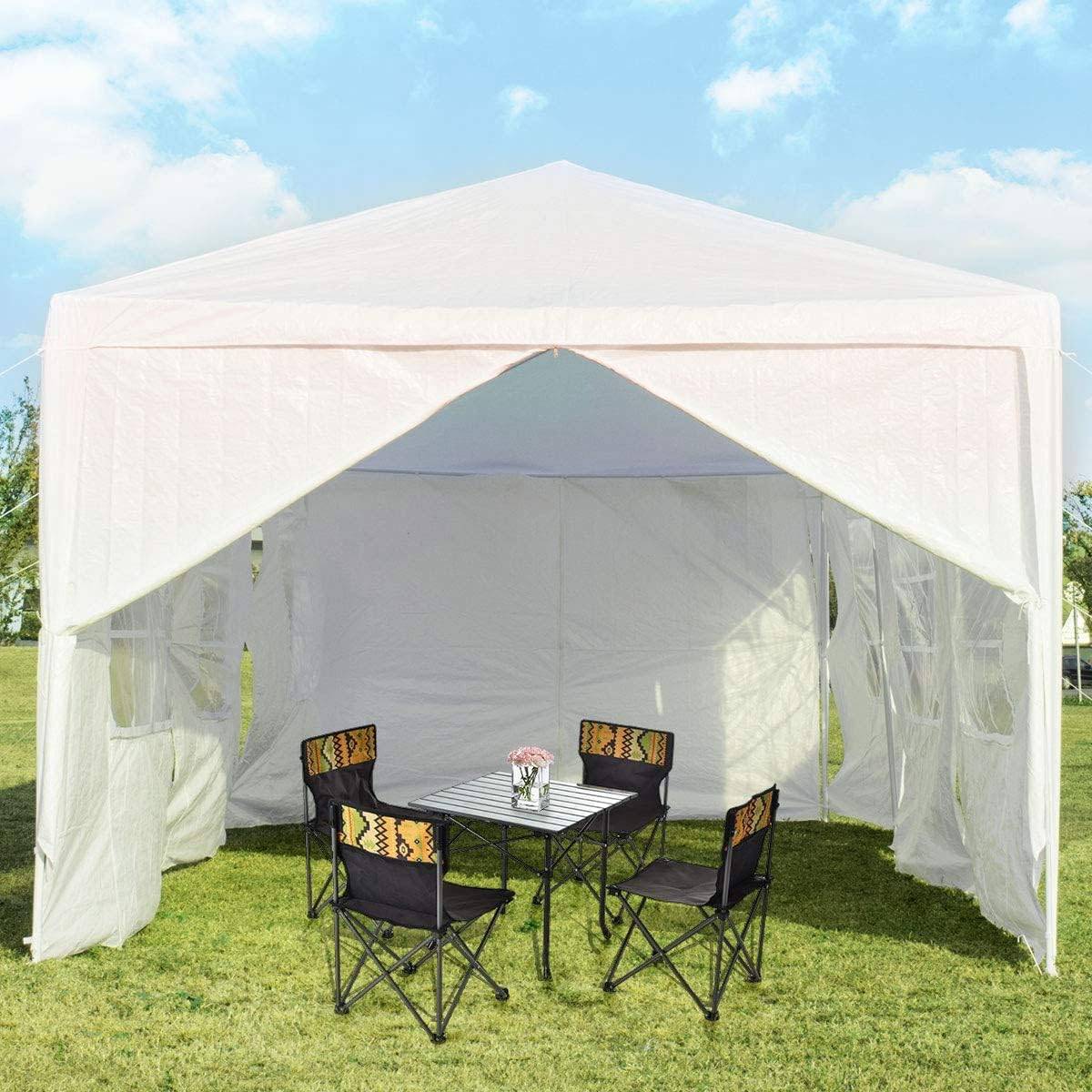 Costway - Tonnelle de Jardin 3x9m inclut 6 Murs Amovibles avec Fenêtre sur Côté, Abri Robuste avec Piquets de Terre - Image 9