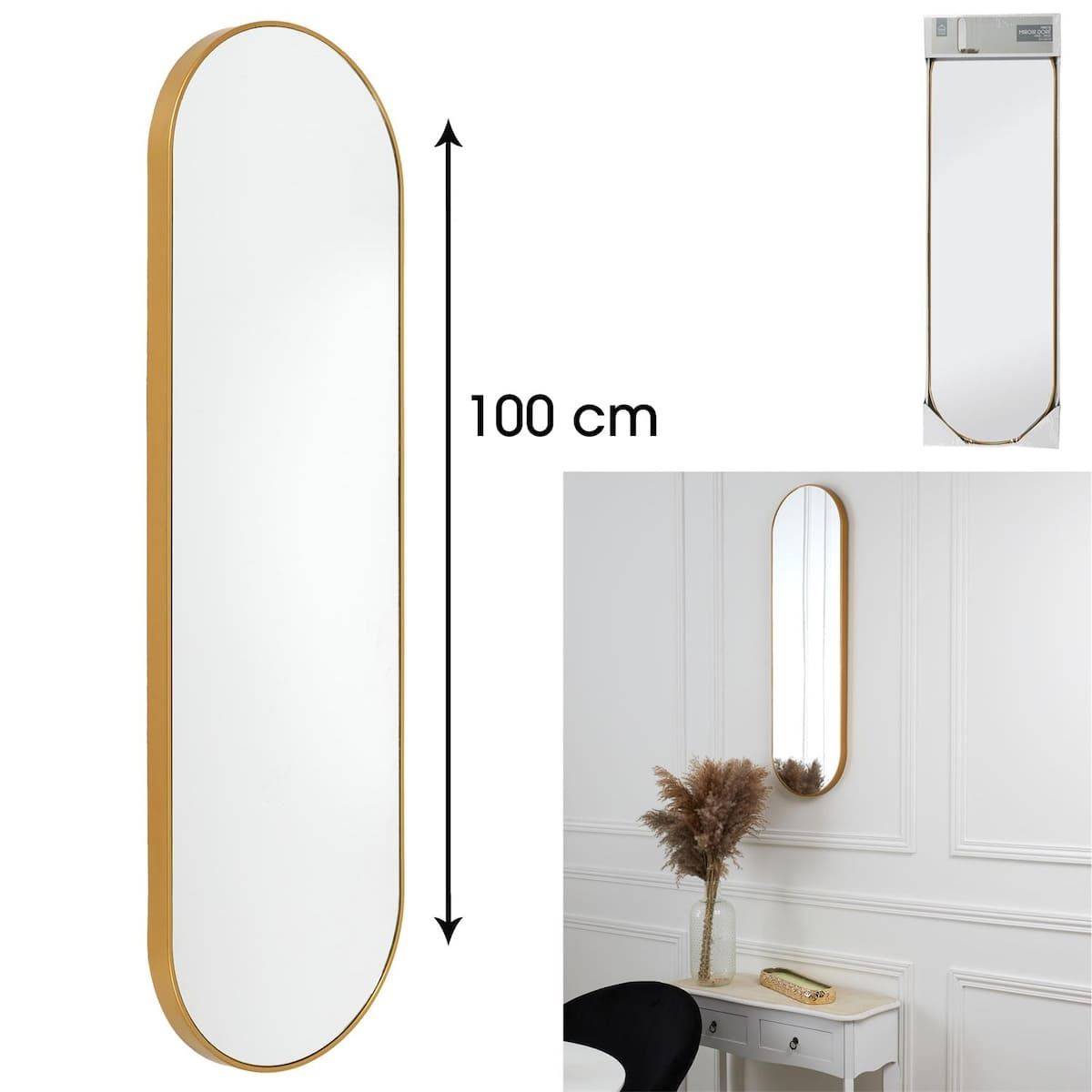 ALTOBUY - Miroir Doré Ovale 30x100 cm - HEVIA - Image 6