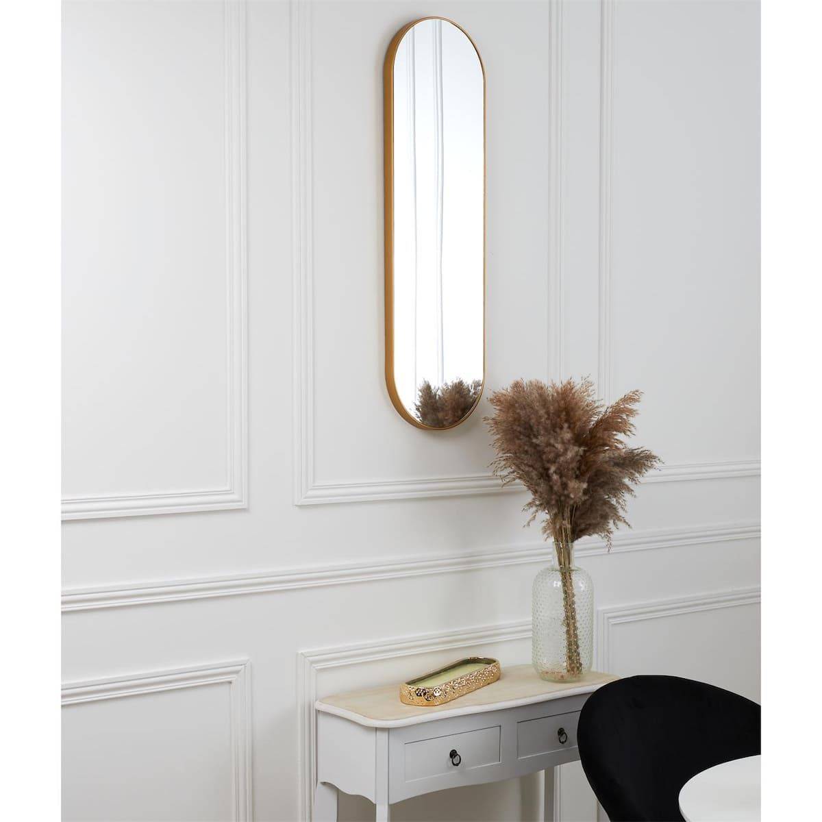 ALTOBUY - Miroir Doré Ovale 30x100 cm - HEVIA - Image 2