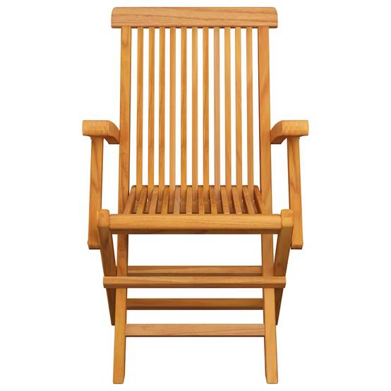 Lot de 3 chaises de jardin bois teck beige 55 x 60 x 89 cm - PANGIVO - Image 8