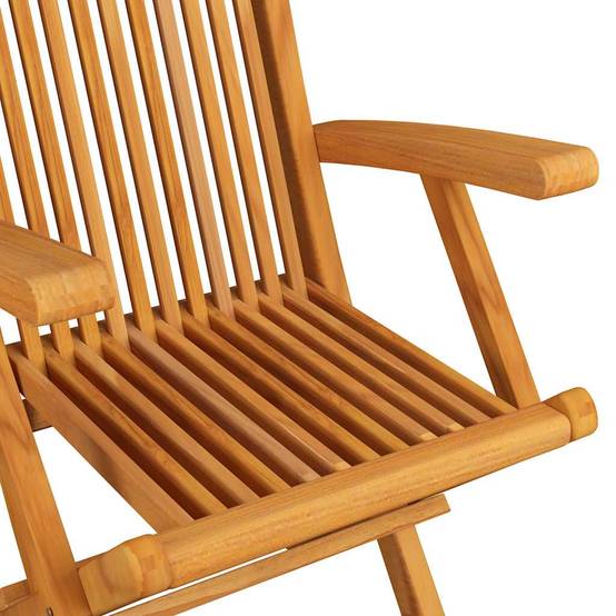 Lot de 3 chaises de jardin bois teck beige 55 x 60 x 89 cm - PANGIVO - Image 9