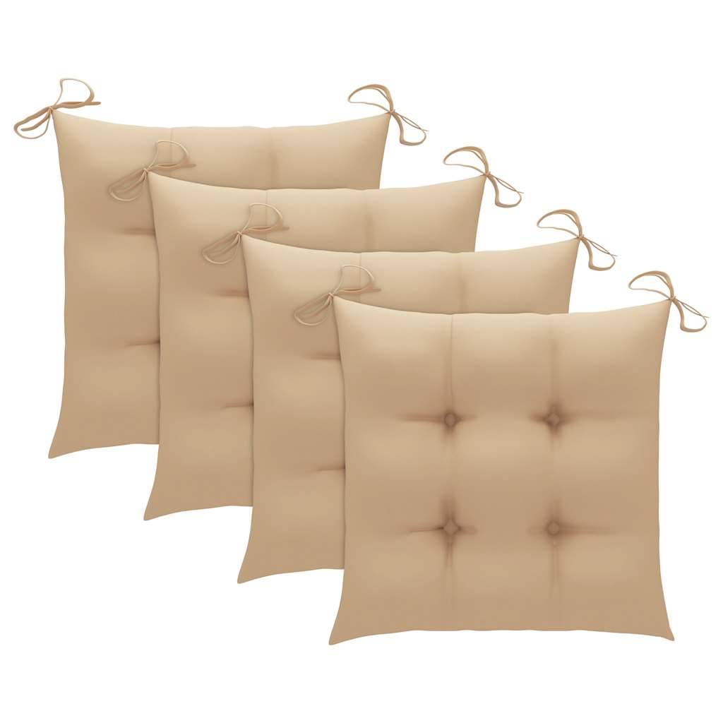 Lot de 3 chaises de jardin bois teck beige 55 x 60 x 89 cm - PANGIVO - Image 3