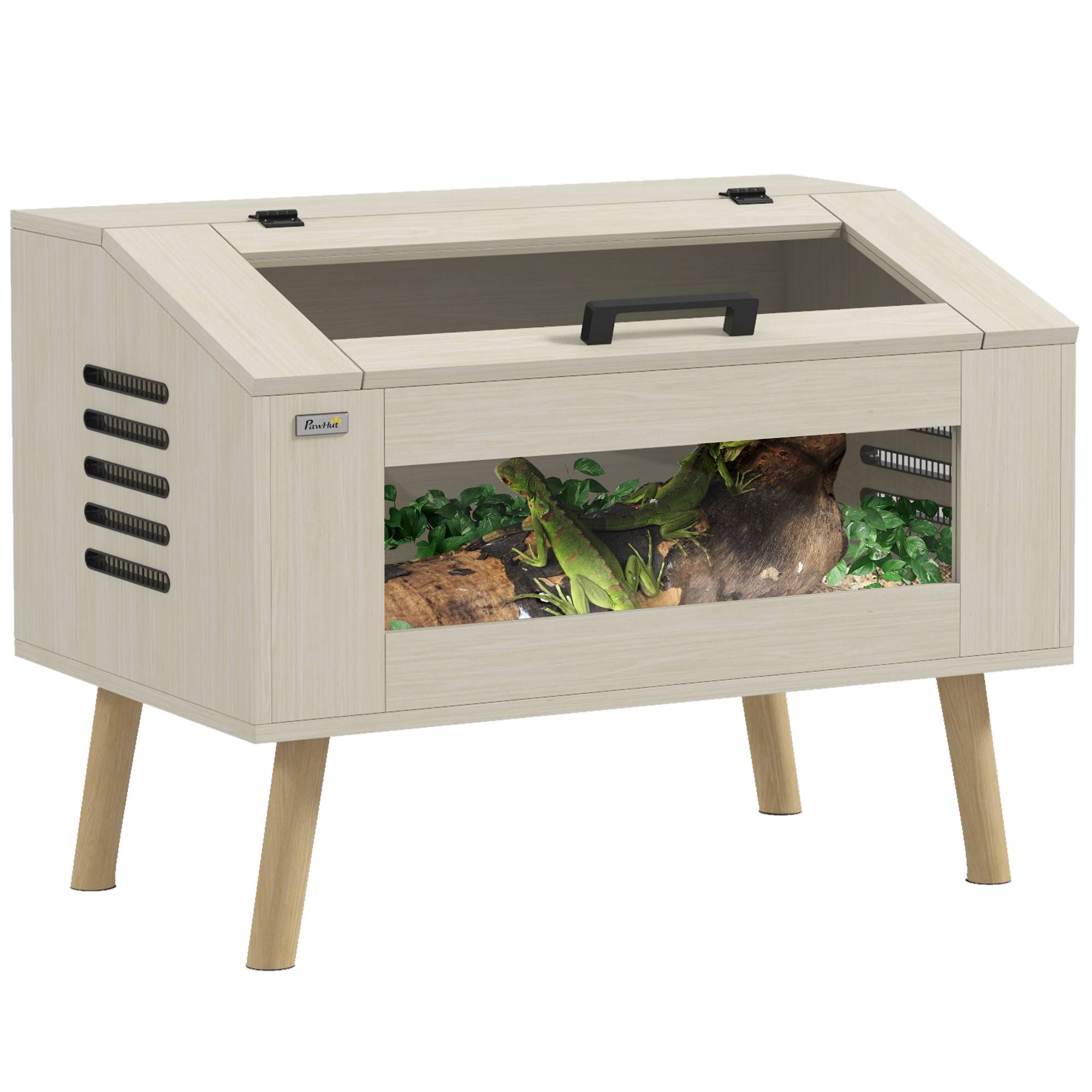 Terrarium panneaux de particules naturel 80 x 50 x 60 cm - PANGIVO - Image 1