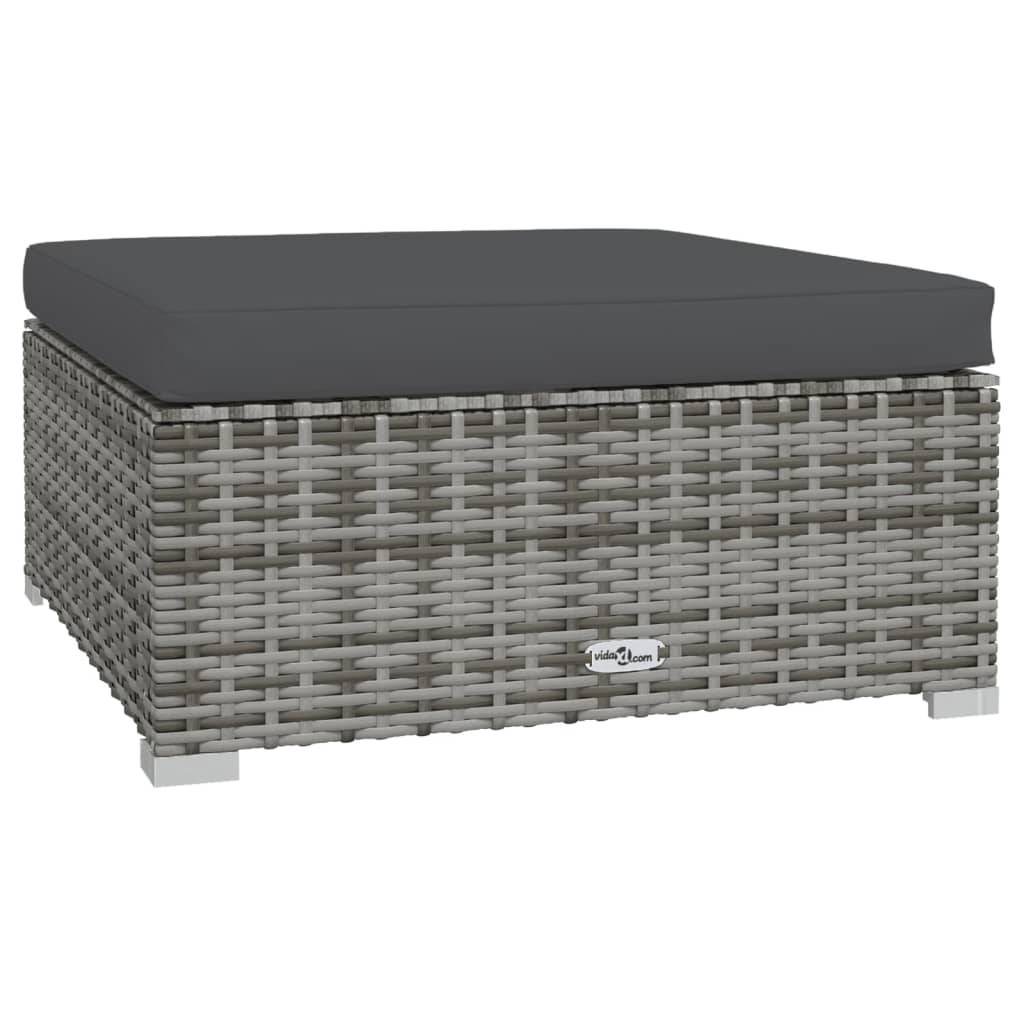 Vidaxl - Salon de jardin 7 pcs avec coussins Résine tressée Gris vidaXL 3101821 - Imagen 6