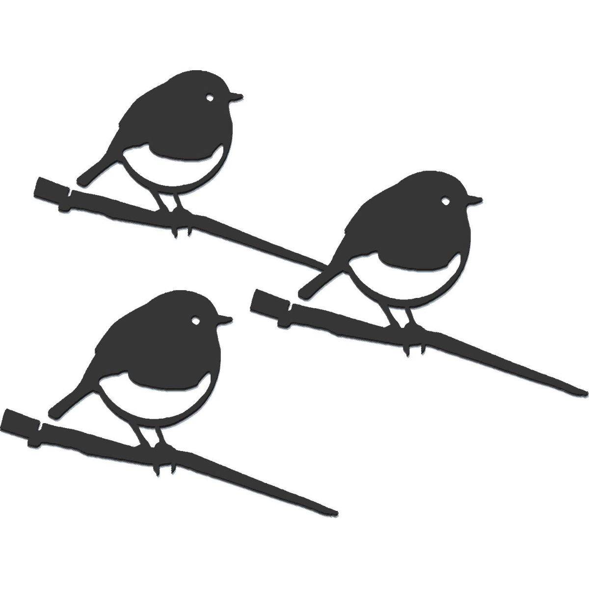 Metalbird - Oiseaux à planter mini rouge -gorge en acier corten (Lot de 3) Metalbird - Imagen 1