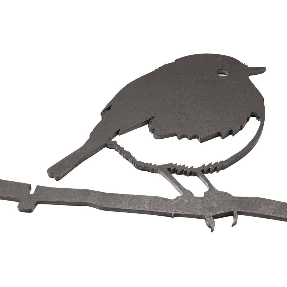Metalbird - Oiseaux à planter mini rouge -gorge en acier corten (Lot de 3) Metalbird - Imagen 4