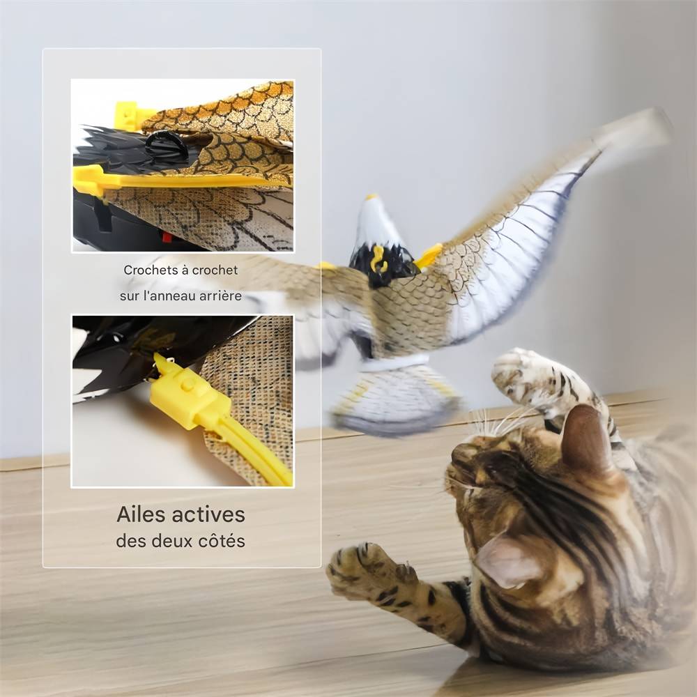 Oiseau Volant Électronique Bleu – Jouet à LED Avec Charge USB – 30 Minutes De Vol – Sans Télécommande – Effet Lumière Colorée
