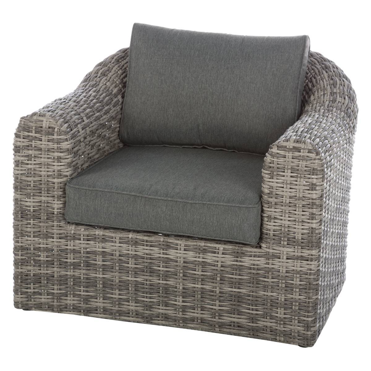 Hesperide - Fauteuil de salon de jardin "Mooréa" terre d ombre aluminium traité époxy en résine tressée Hespéride - Imagen 1