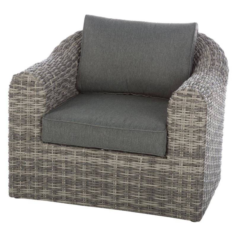 Hesperide - Fauteuil de salon de jardin "Mooréa" terre d ombre aluminium traité époxy en résine tressée Hespéride - Imagen 3