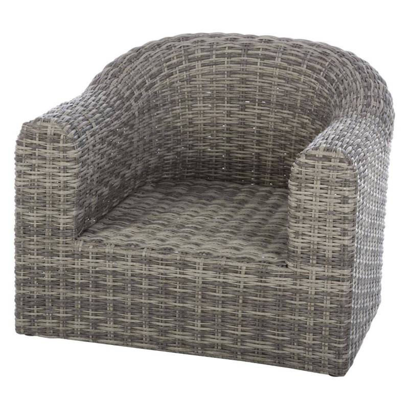 Hesperide - Fauteuil de salon de jardin "Mooréa" terre d ombre aluminium traité époxy en résine tressée Hespéride - Imagen 4