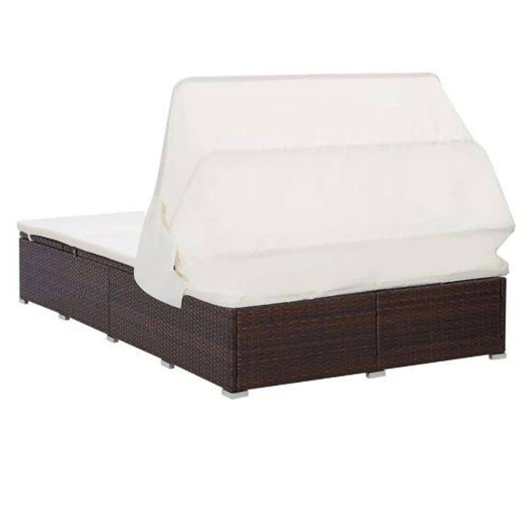 Vidaxl - Transat à 2 places avec coussin Résine tressée Marron vidaXL 310234 - Image 5