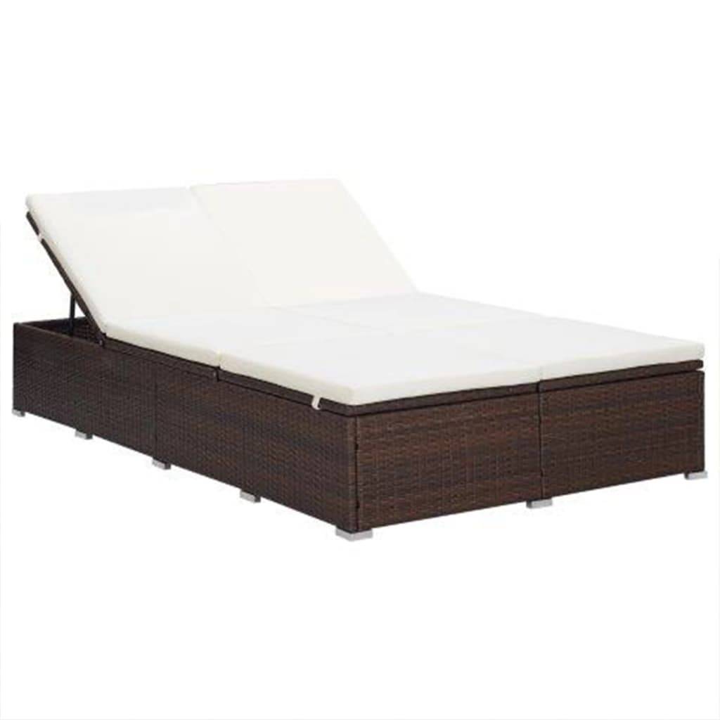 Vidaxl - Transat à 2 places avec coussin Résine tressée Marron vidaXL 310234 - Image 8