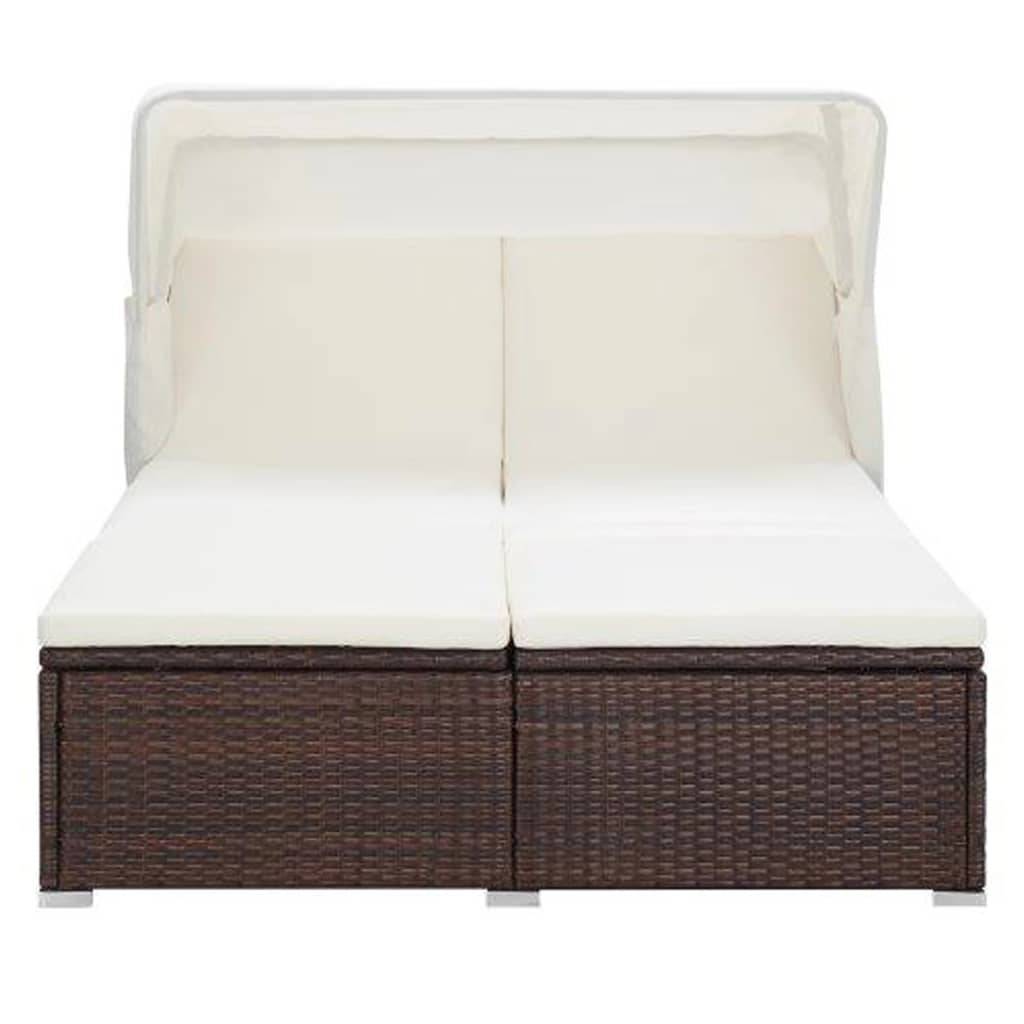 Vidaxl - Transat à 2 places avec coussin Résine tressée Marron vidaXL 310234 - Image 2
