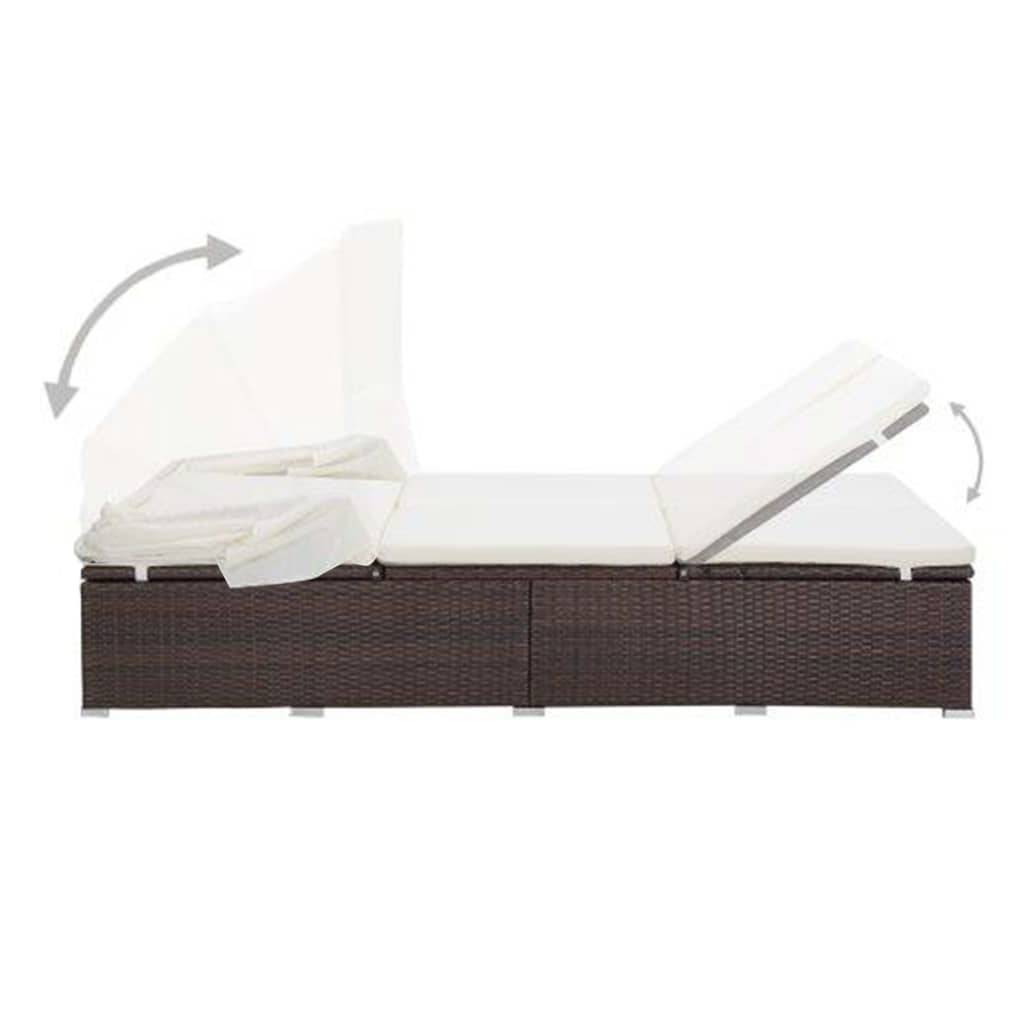 Vidaxl - Transat à 2 places avec coussin Résine tressée Marron vidaXL 310234 - Image 7
