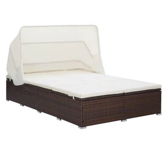 Vidaxl - Transat à 2 places avec coussin Résine tressée Marron vidaXL 310234 - Image 1