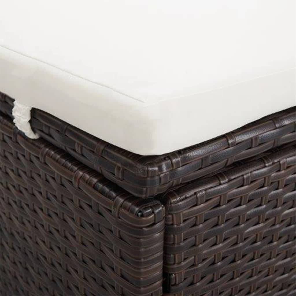 Vidaxl - Transat à 2 places avec coussin Résine tressée Marron vidaXL 310234 - Image 4