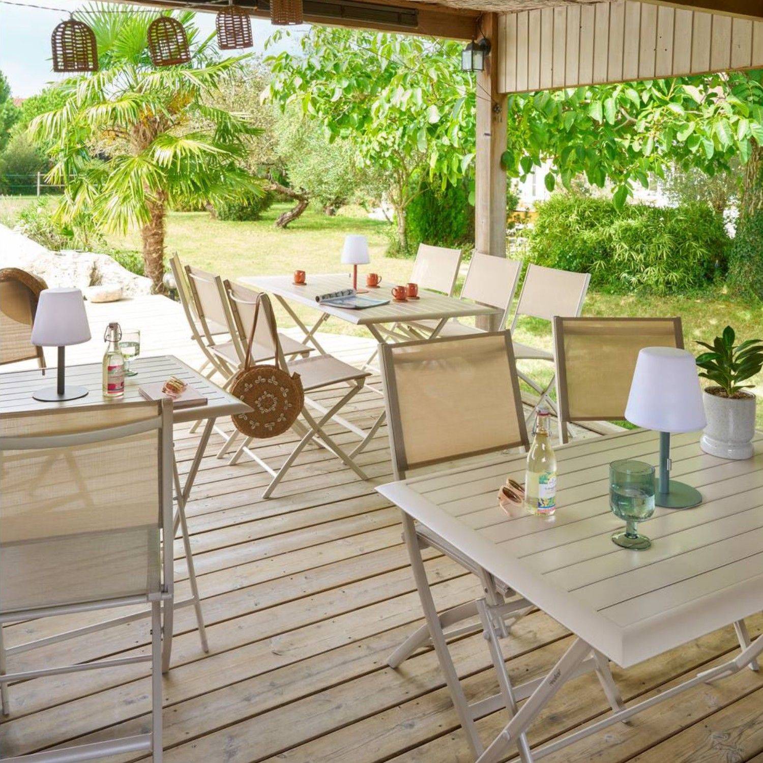 Sans Marque - Lot de 4 chaises de jardin pliables MODULA - Toilinux - Imagen 6