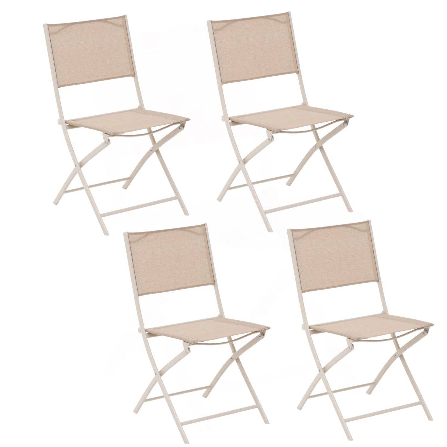 Sans Marque - Lot de 4 chaises de jardin pliables MODULA - Toilinux - Imagen 1