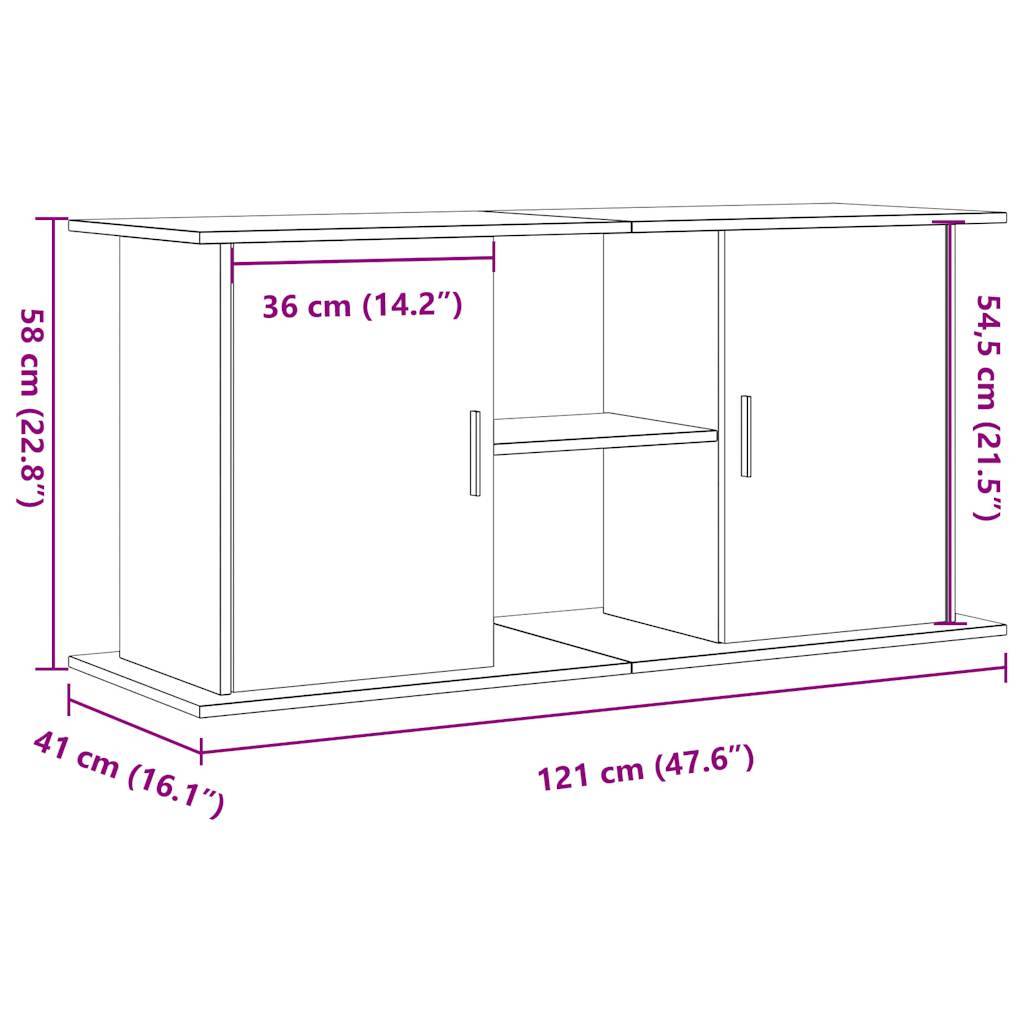 Meuble Aquarium en Bois Style Vintage avec Étagères 121x41x58 cm Vieux Bois - ComfortXL Outdoor Living - Image 10