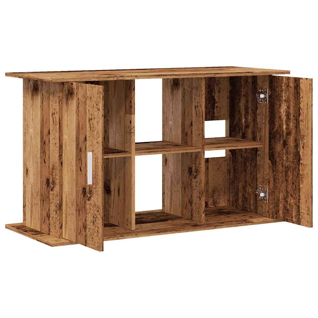 Meuble Aquarium en Bois Style Vintage avec Étagères 121x41x58 cm Vieux Bois - ComfortXL Outdoor Living - Image 7
