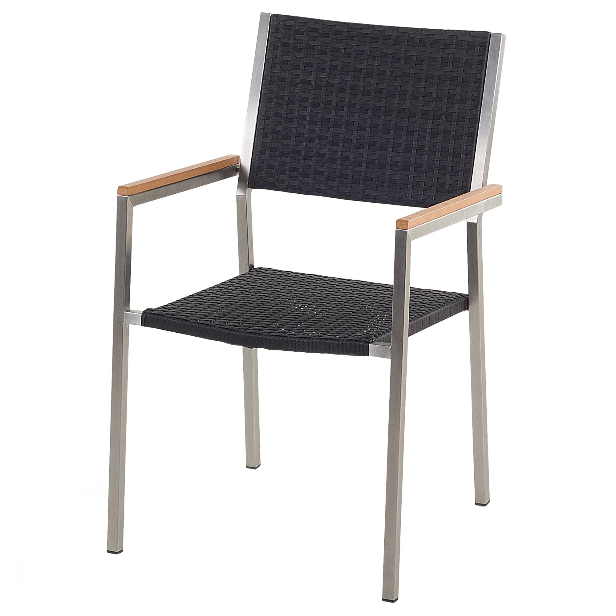 Beliani - Chaise de salle à manger Polyrotin Noir GROSSETO Beliani - Imagen 3
