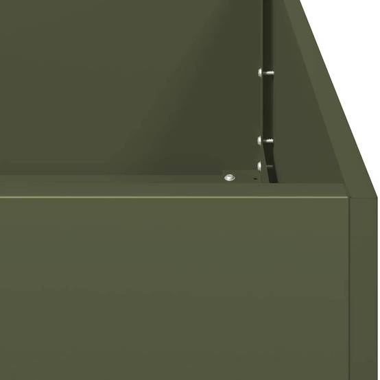 Potager Compact Rectangulaire Acier Laminé Solide pour Herbes Aromatiques et Fleurs Vert Olive 40x80x40cm – ComfortXL Outdoor Living - Image 7