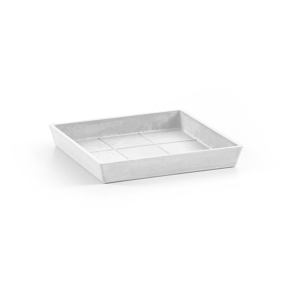 Ecopots - Soucoupe Square 20 Blanc Pur - 18 x 18 x H. 2,5 cm ECOPOTS