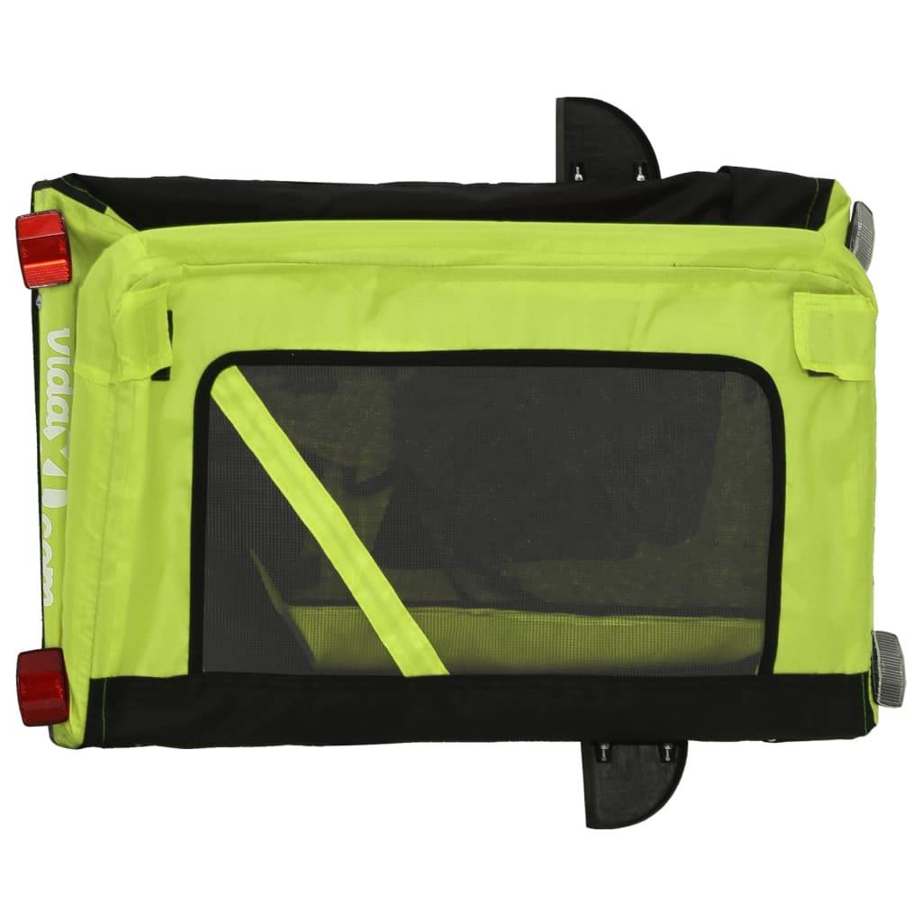 Remorque de vélo pour animaux fer et tissu Oxford vert et noir 120 x 54.5 x 53 cm, Poids:6.7kg - PANGIVO - Image 10