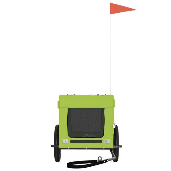 Remorque de vélo pour animaux fer et tissu Oxford vert et noir 120 x 54.5 x 53 cm, Poids:6.7kg - PANGIVO - Image 5